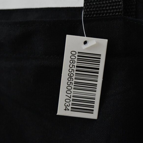 Lord & Taylor Black Cotton Tote Bag Red Lip Graphic White Script - Picture 3 of 3